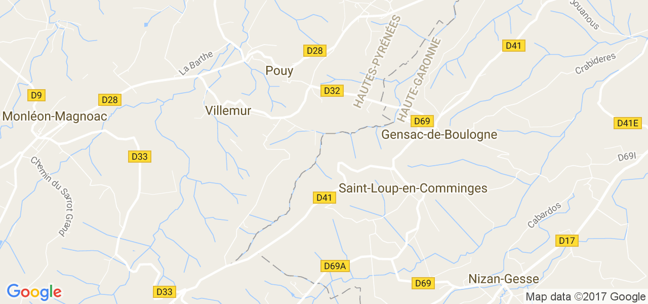 map de la ville de Saint-Loup-en-Comminges