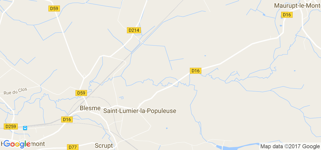 map de la ville de Saint-Lumier-la-Populeuse