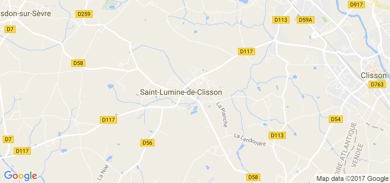 map de la ville de Saint-Lumine-de-Clisson