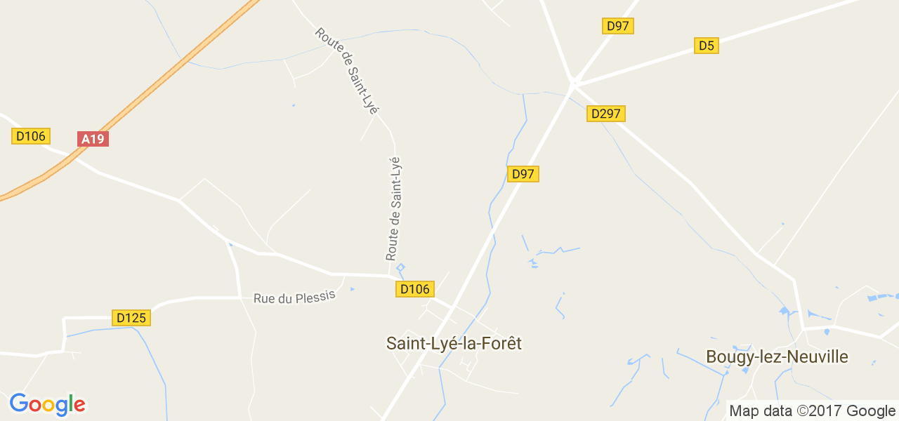 map de la ville de Saint-Lyé-la-Forêt