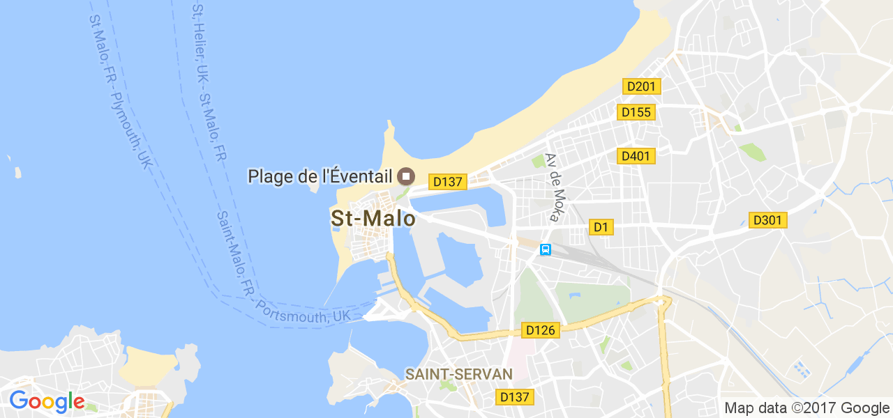 map de la ville de Saint-Malo