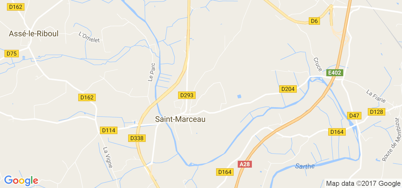 map de la ville de Saint-Marceau