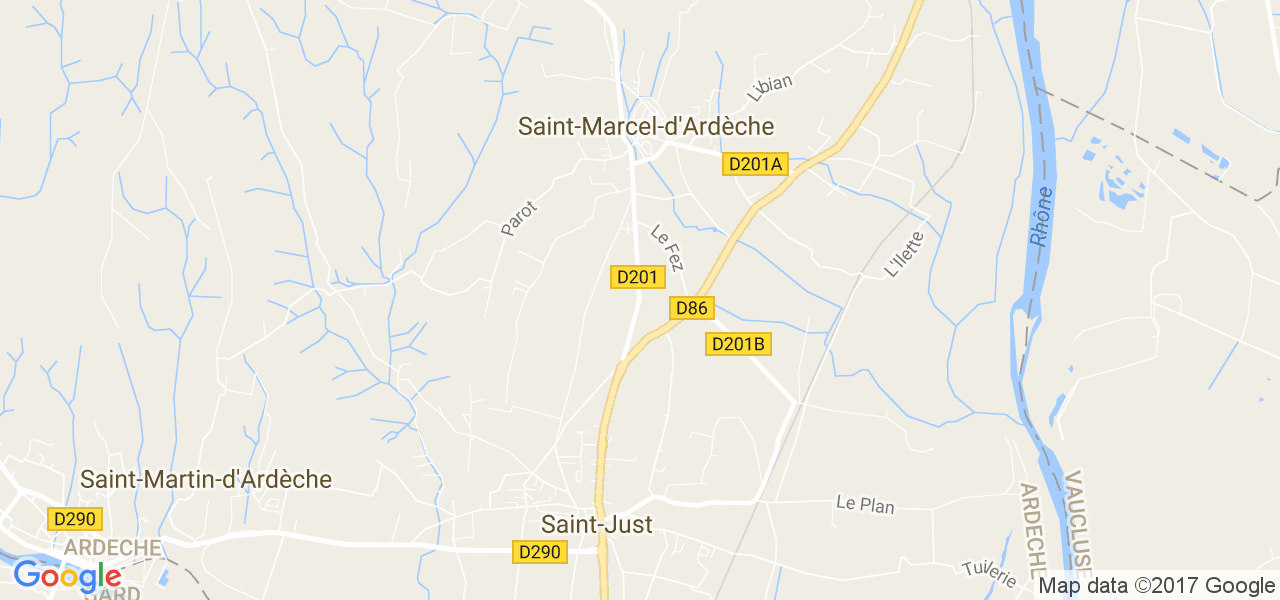 map de la ville de Saint-Marcel-d'Ardèche