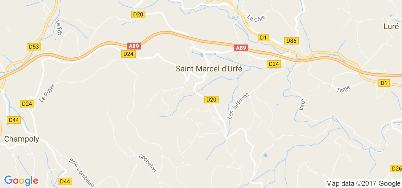 map de la ville de Saint-Marcel-d'Urfé