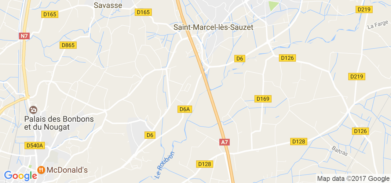 map de la ville de Saint-Marcel-lès-Sauzet