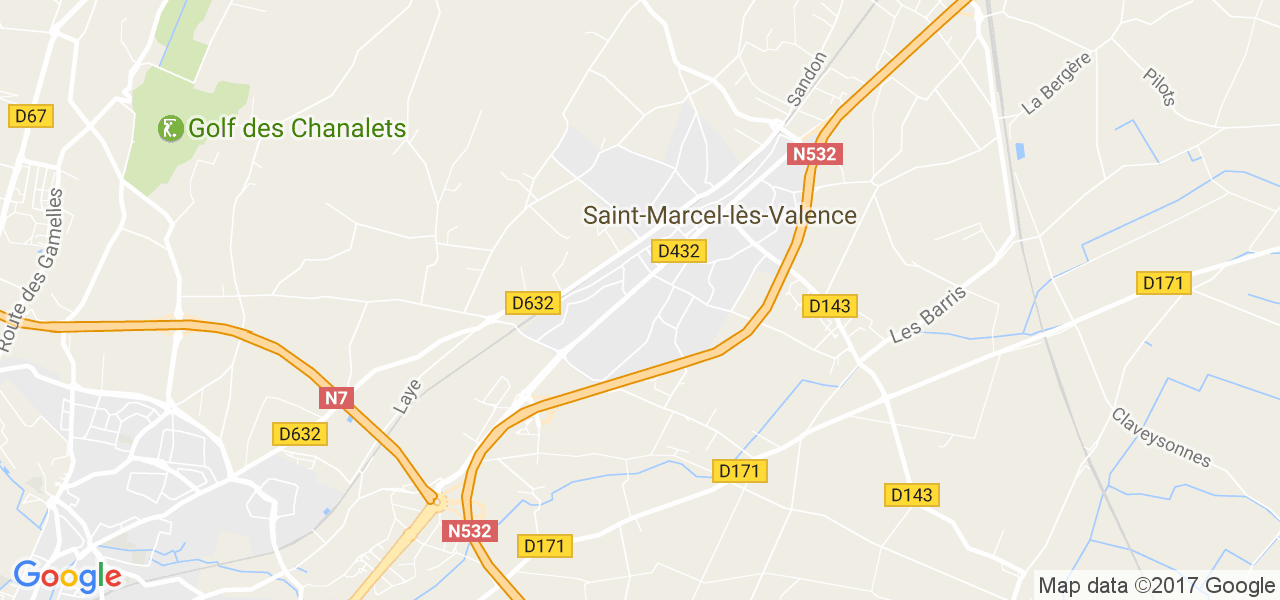 map de la ville de Saint-Marcel-lès-Valence