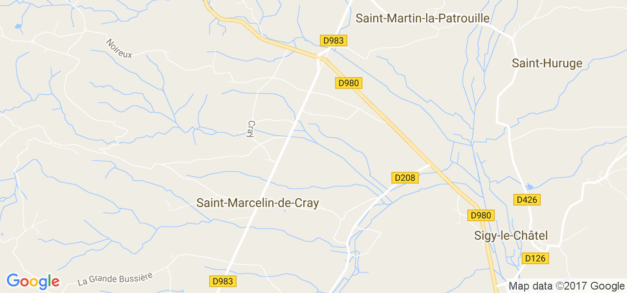 map de la ville de Saint-Marcelin-de-Cray