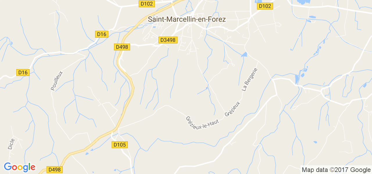 map de la ville de Saint-Marcellin-en-Forez