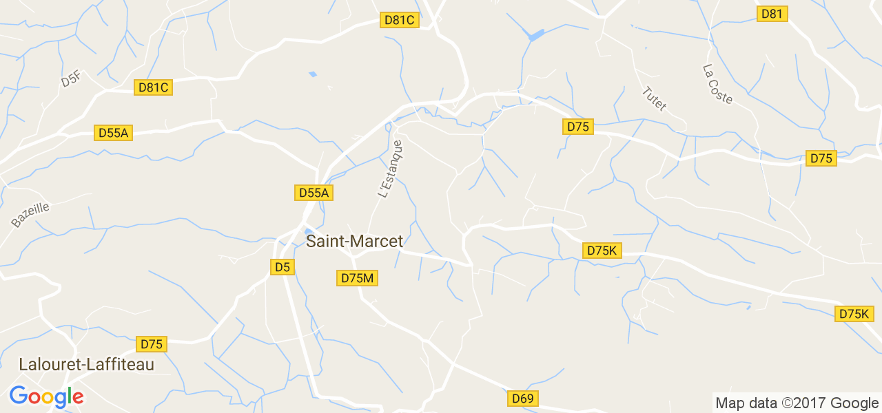 map de la ville de Saint-Marcet