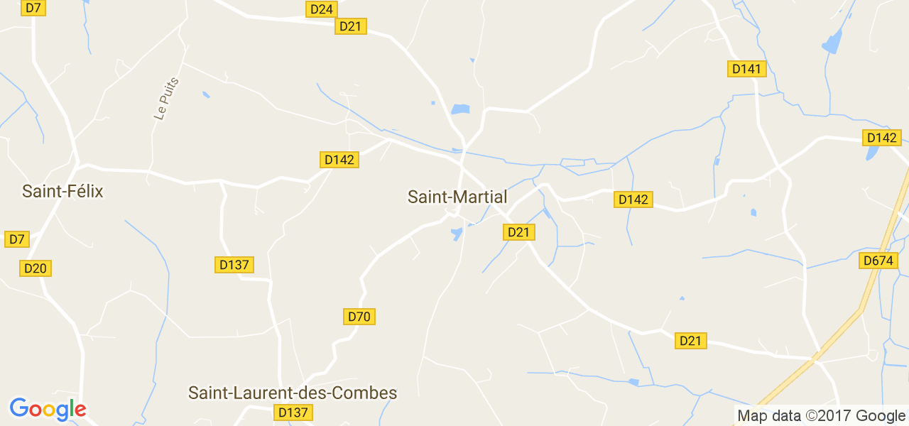 map de la ville de Saint-Martial