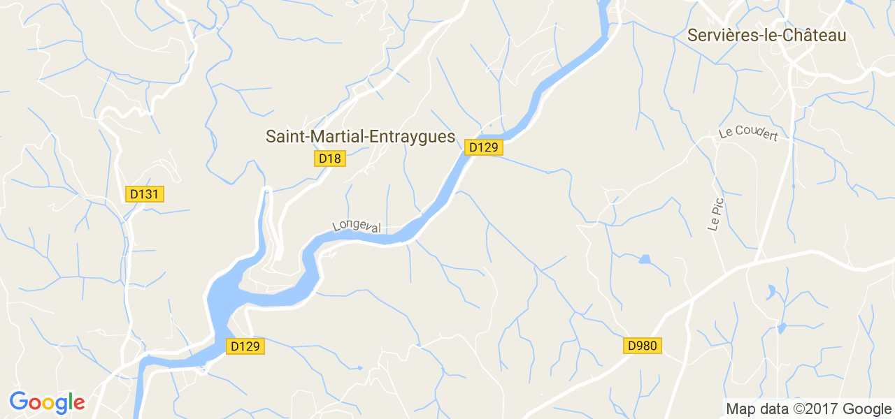 map de la ville de Saint-Martial-Entraygues