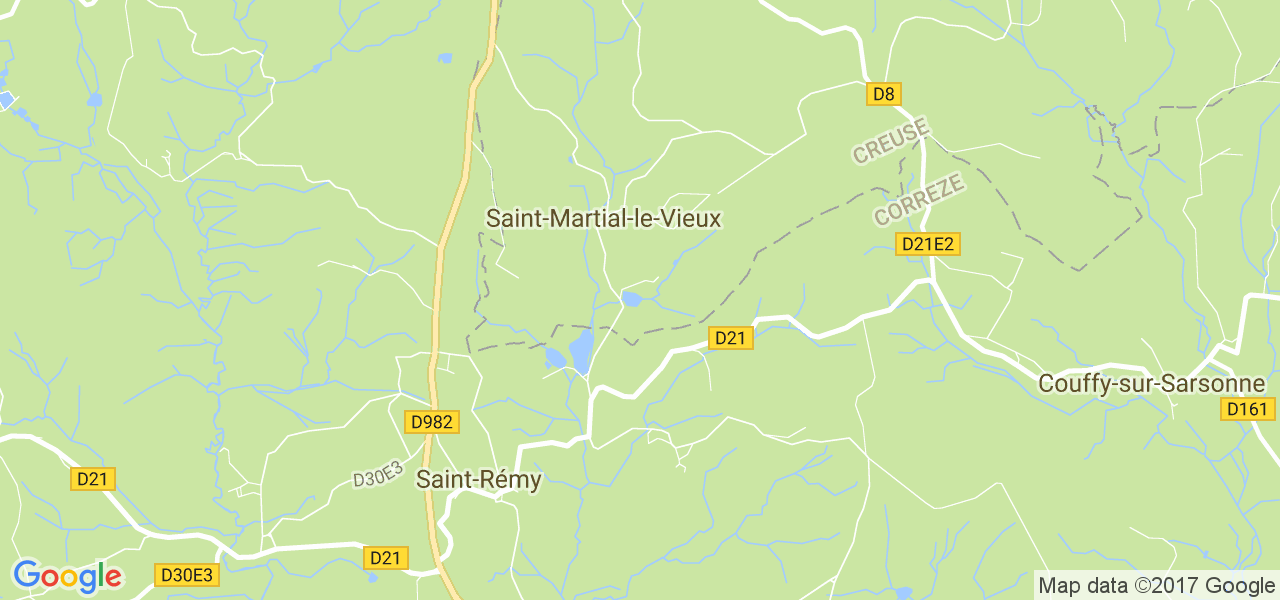 map de la ville de Saint-Martial-le-Vieux