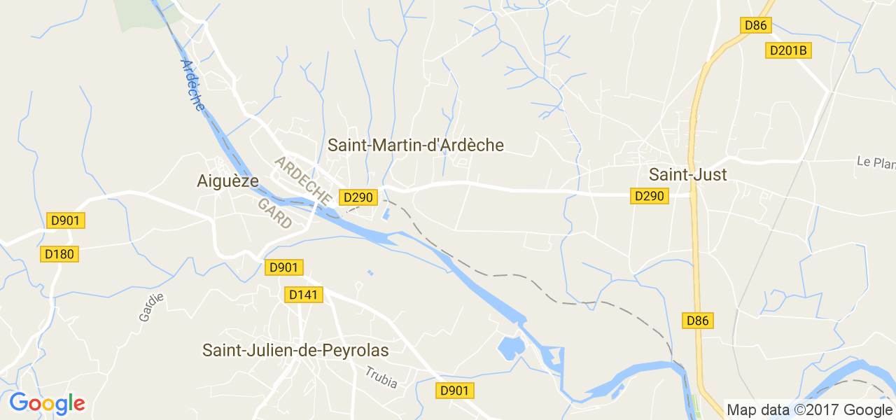 map de la ville de Saint-Martin-d'Ardèche