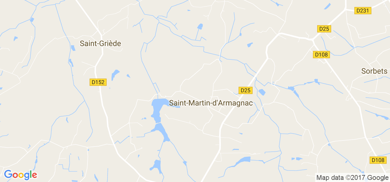 map de la ville de Saint-Martin-d'Armagnac