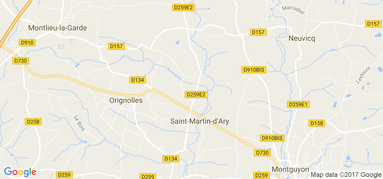 map de la ville de Saint-Martin-d'Ary