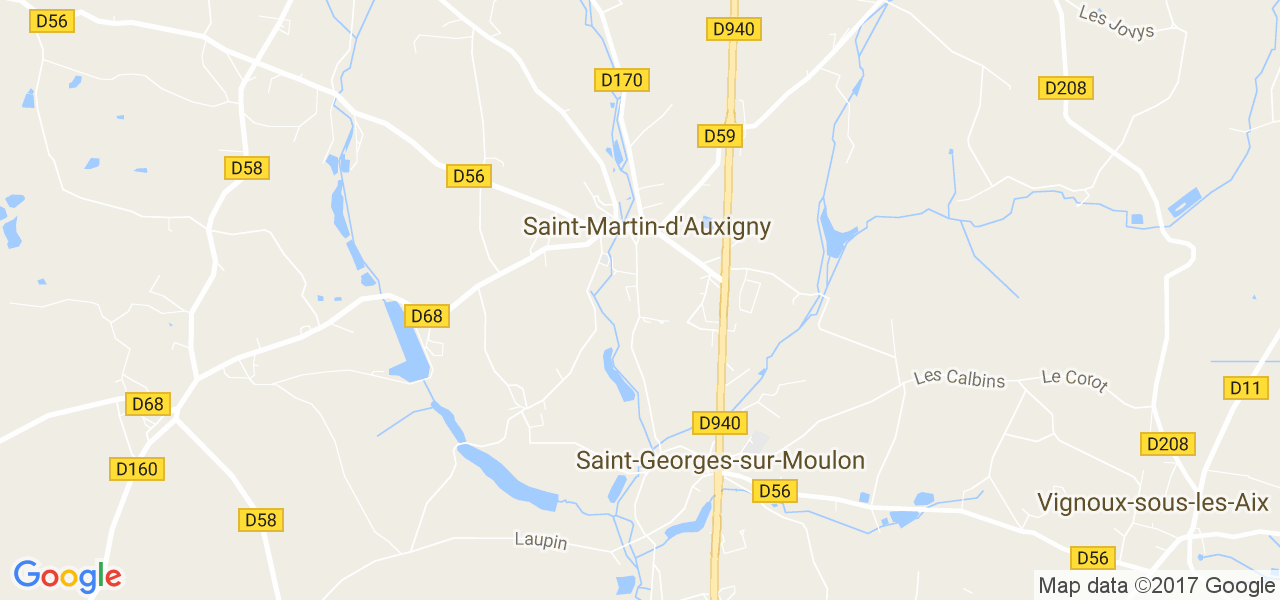 map de la ville de Saint-Martin-d'Auxigny