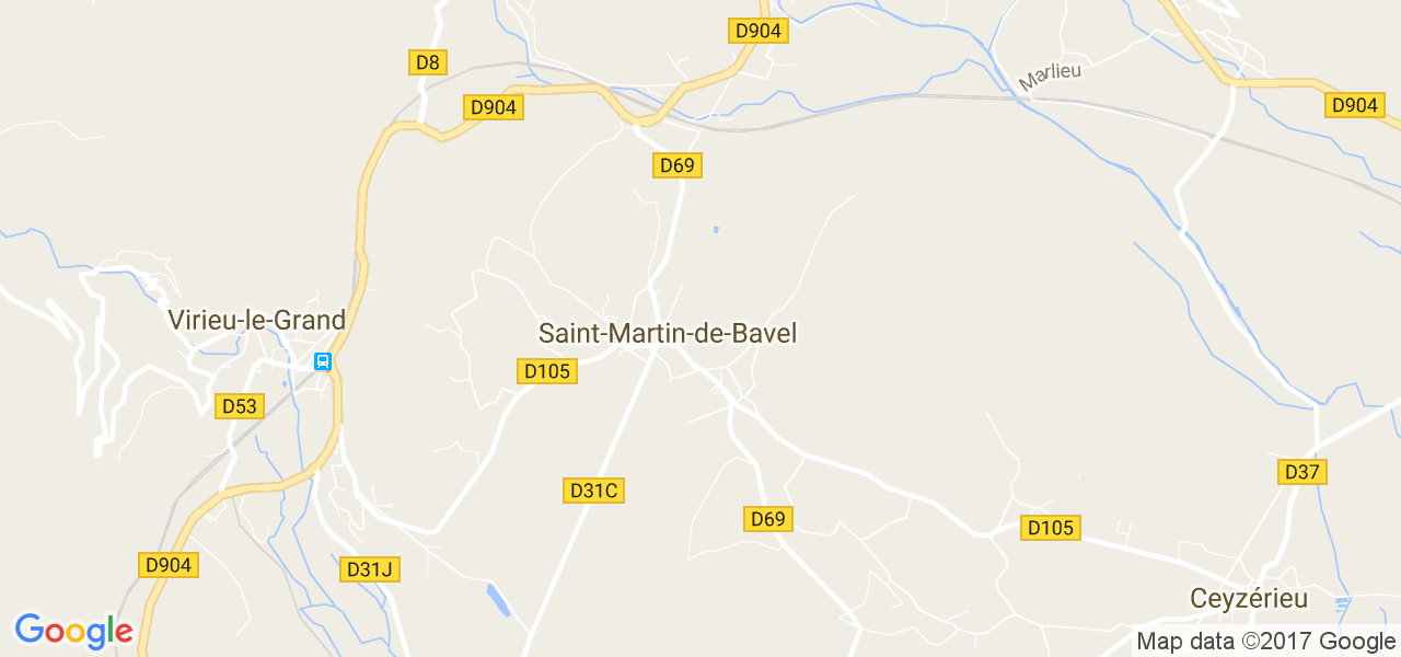 map de la ville de Saint-Martin-de-Bavel