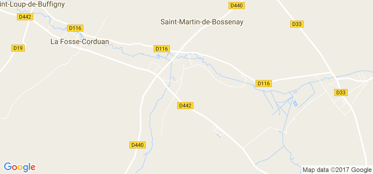 map de la ville de Saint-Martin-de-Bossenay