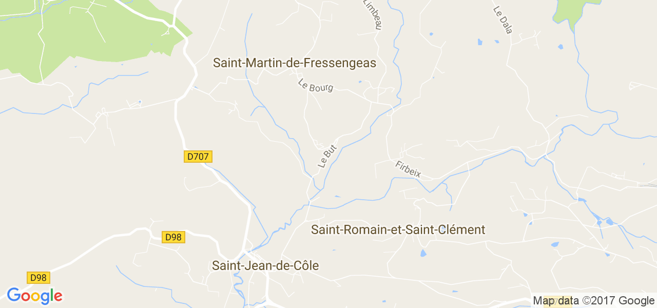 map de la ville de Saint-Martin-de-Fressengeas