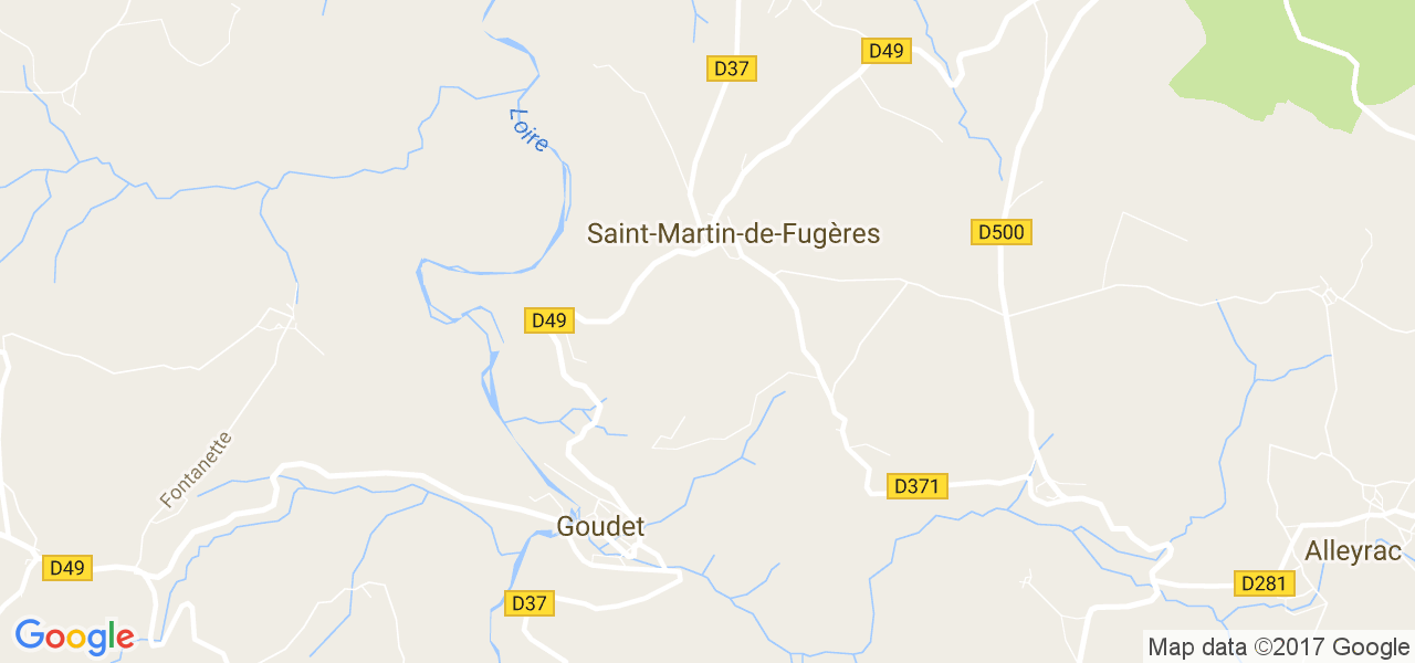 map de la ville de Saint-Martin-de-Fugères