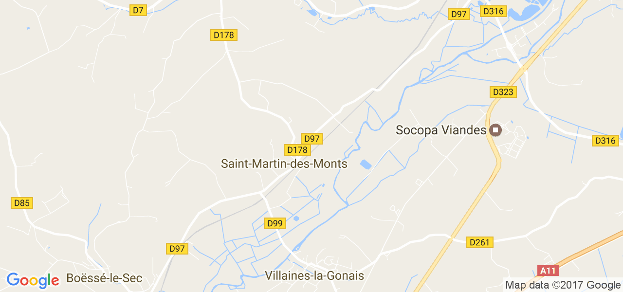 map de la ville de Saint-Martin-des-Monts