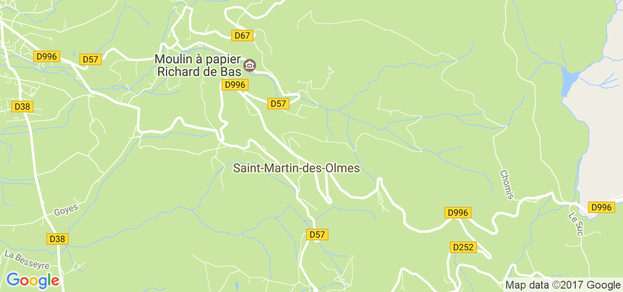 map de la ville de Saint-Martin-des-Olmes