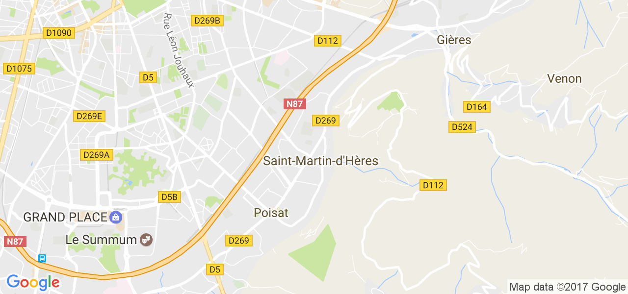 map de la ville de Saint-Martin-d'Hères