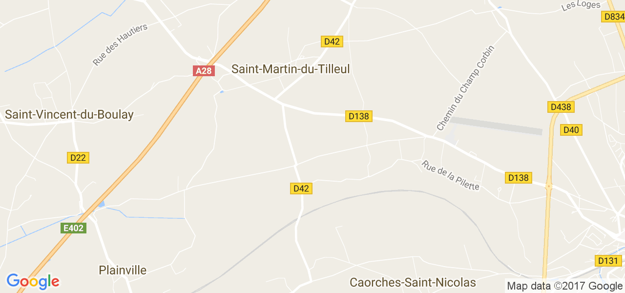 map de la ville de Saint-Martin-du-Tilleul