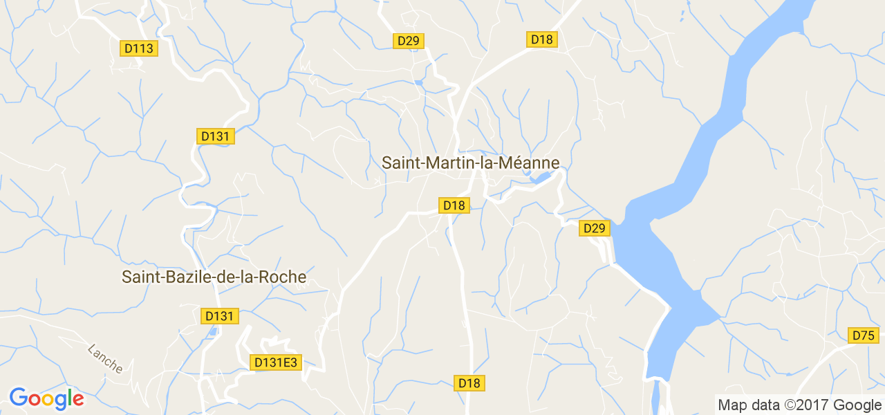 map de la ville de Saint-Martin-la-Méanne