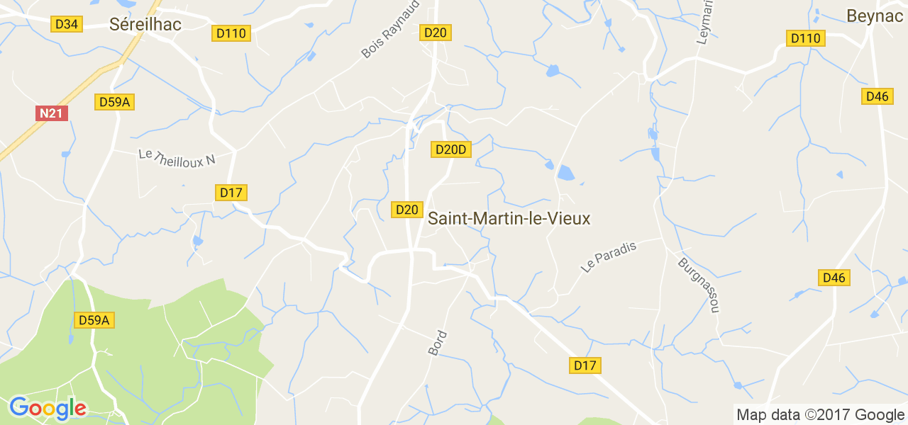 map de la ville de Saint-Martin-le-Vieux