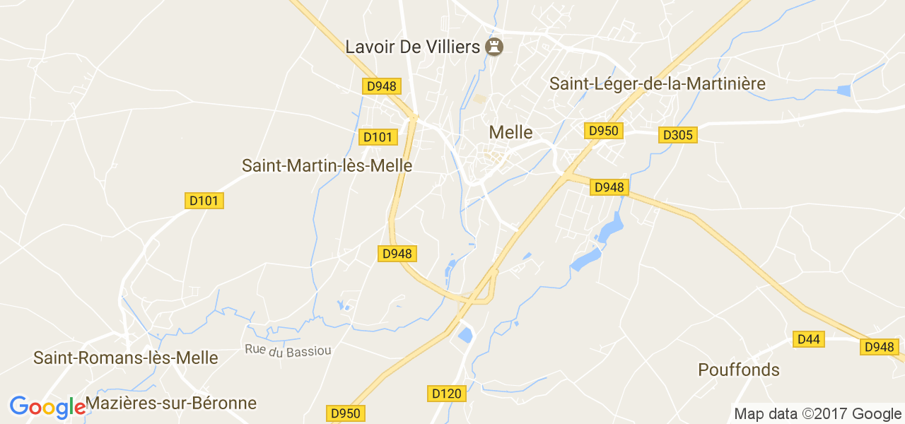 map de la ville de Saint-Martin-lès-Melle