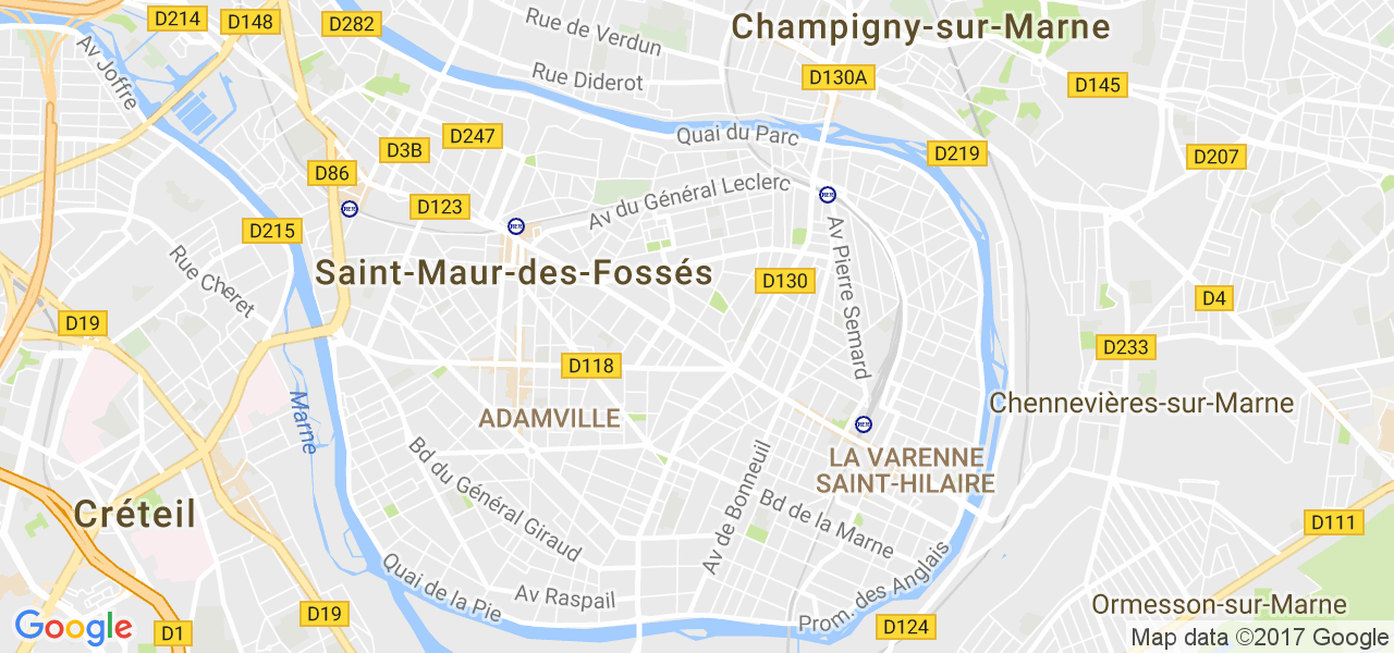 map de la ville de Saint-Maur-des-Fossés