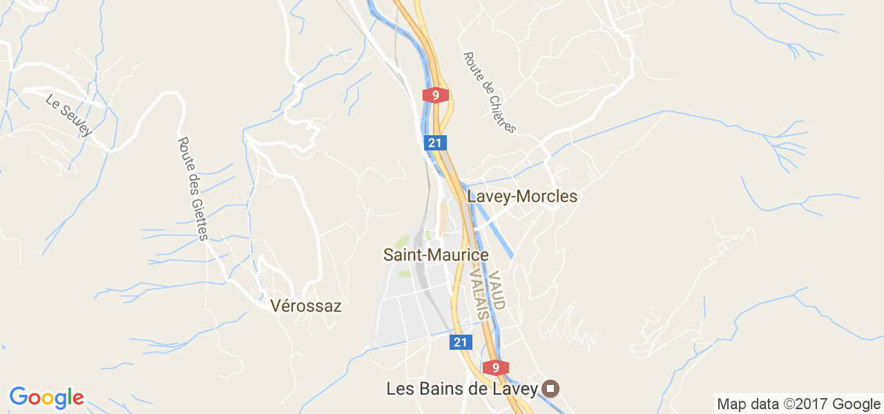 map de la ville de Saint-Maurice