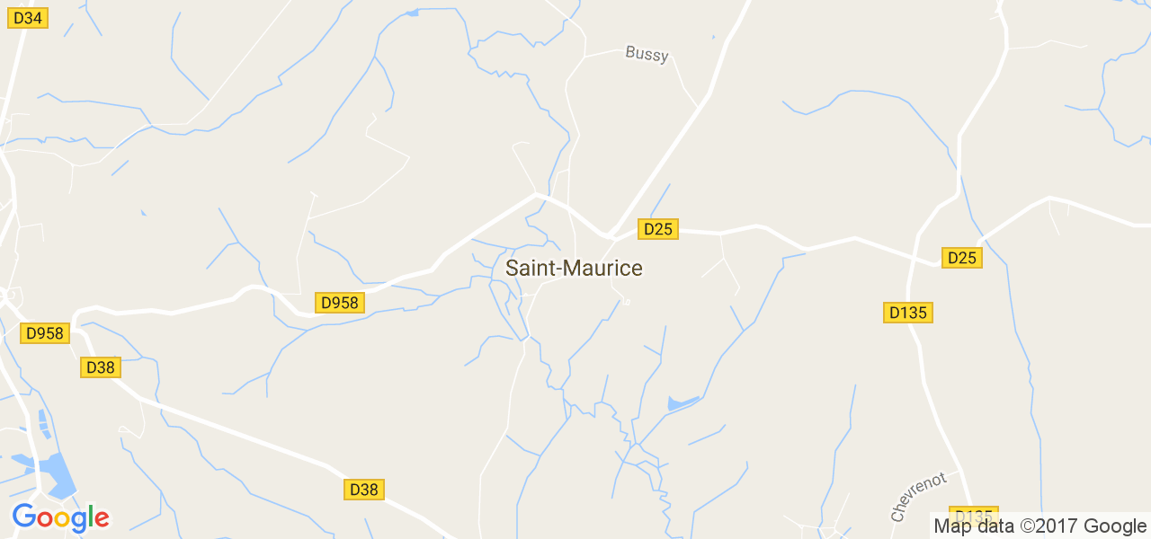 map de la ville de Saint-Maurice