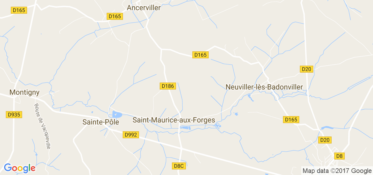 map de la ville de Saint-Maurice-aux-Forges