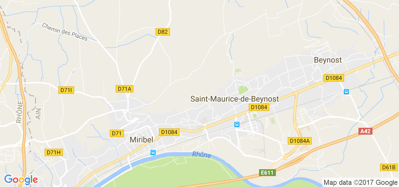 map de la ville de Saint-Maurice-de-Beynost