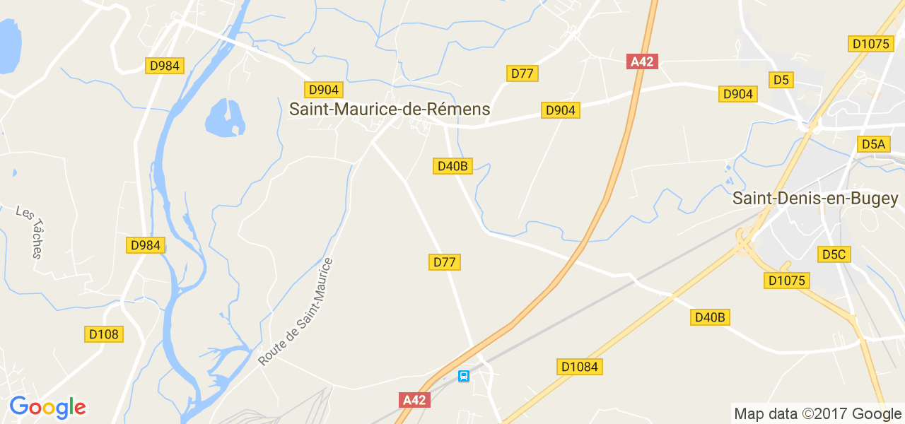 map de la ville de Saint-Maurice-de-Rémens
