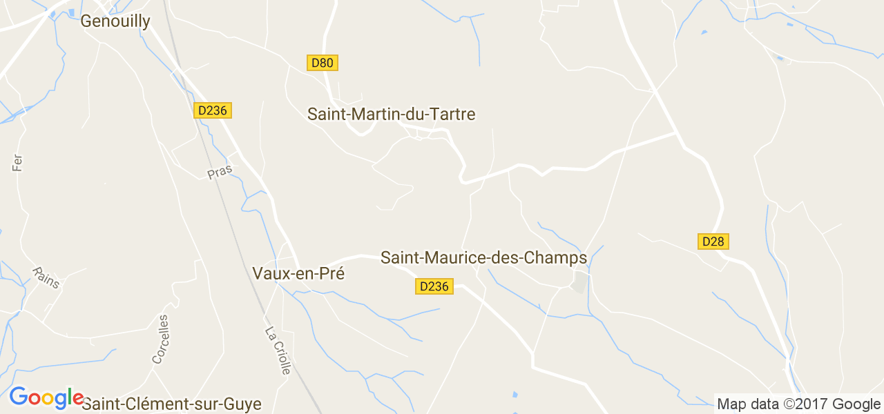 map de la ville de Saint-Maurice-des-Champs