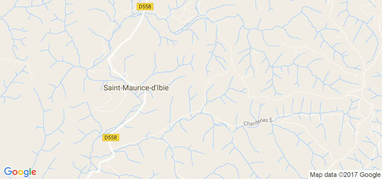 map de la ville de Saint-Maurice-d'Ibie