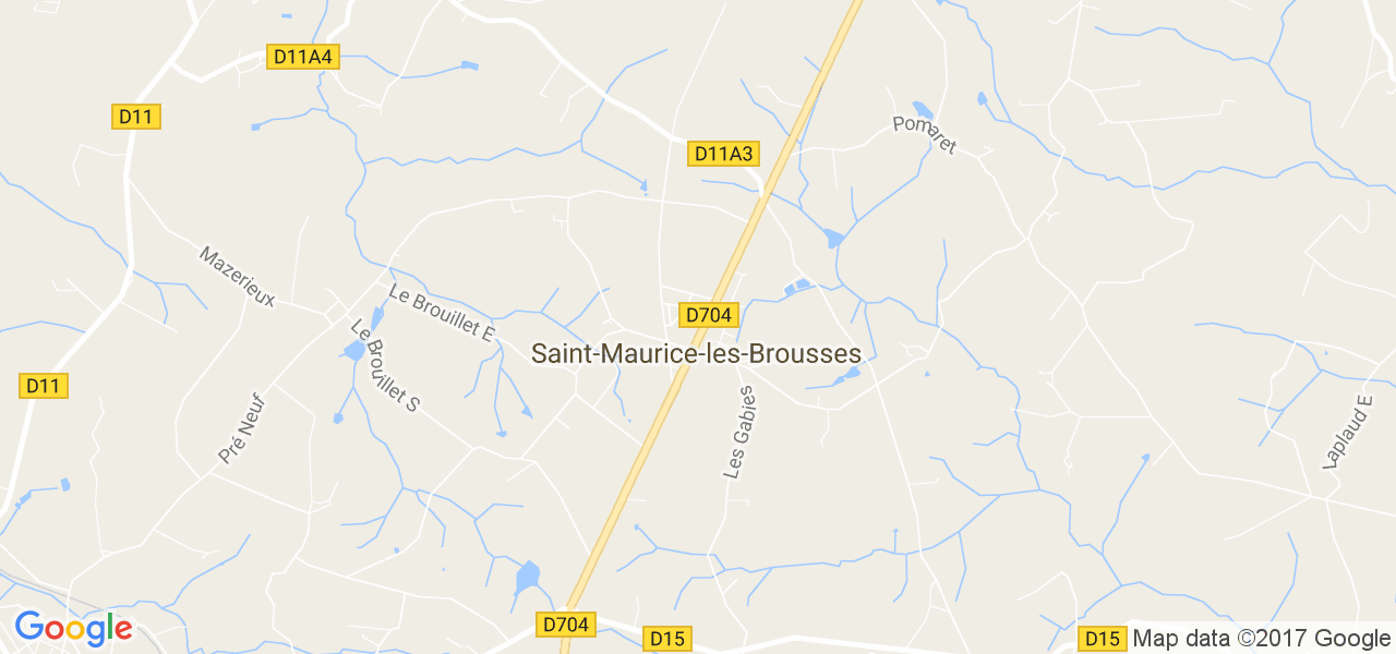 map de la ville de Saint-Maurice-les-Brousses