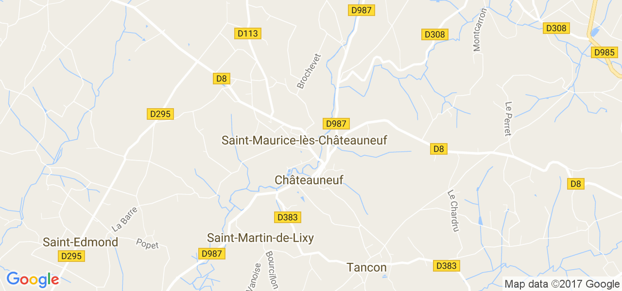 map de la ville de Saint-Maurice-lès-Châteauneuf