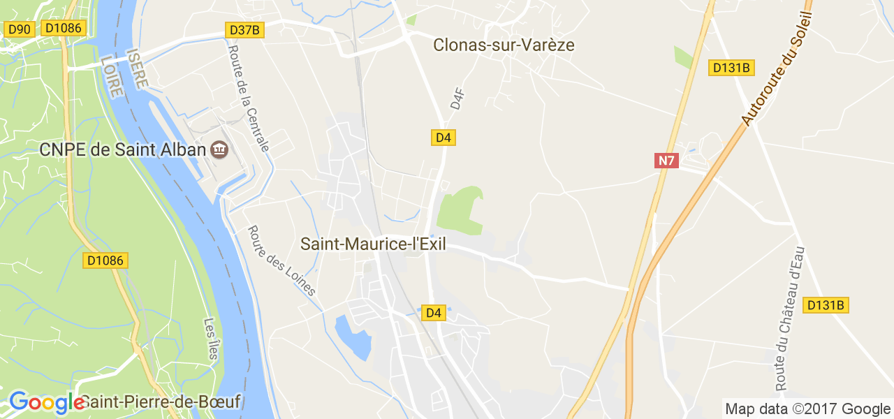 map de la ville de Saint-Maurice-l'Exil