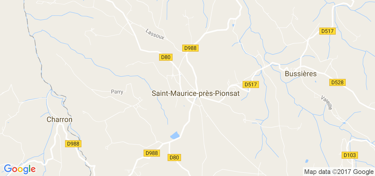 map de la ville de Saint-Maurice-près-Pionsat