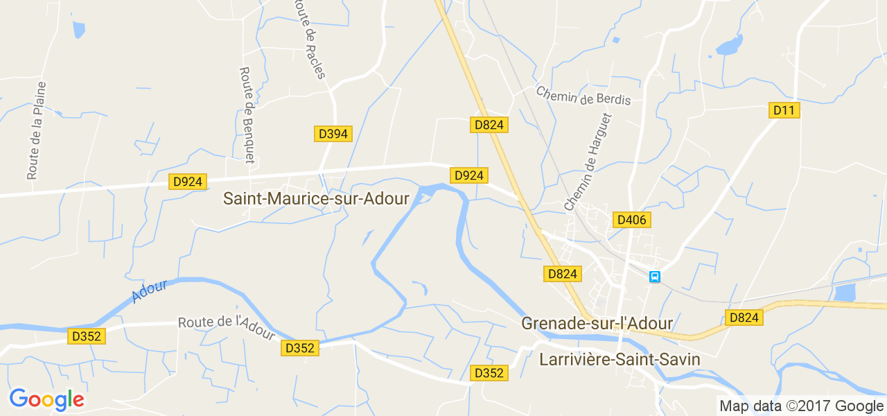 map de la ville de Saint-Maurice-sur-Adour