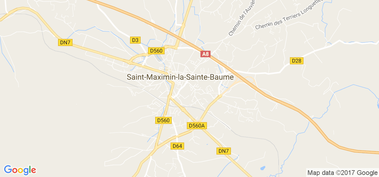 map de la ville de Saint-Maximin-la-Sainte-Baume