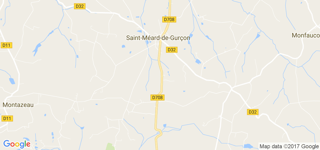 map de la ville de Saint-Méard-de-Gurçon