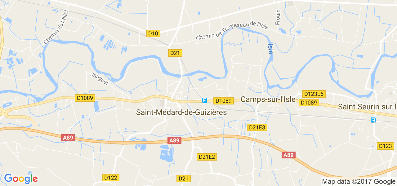 map de la ville de Saint-Médard-de-Guizières