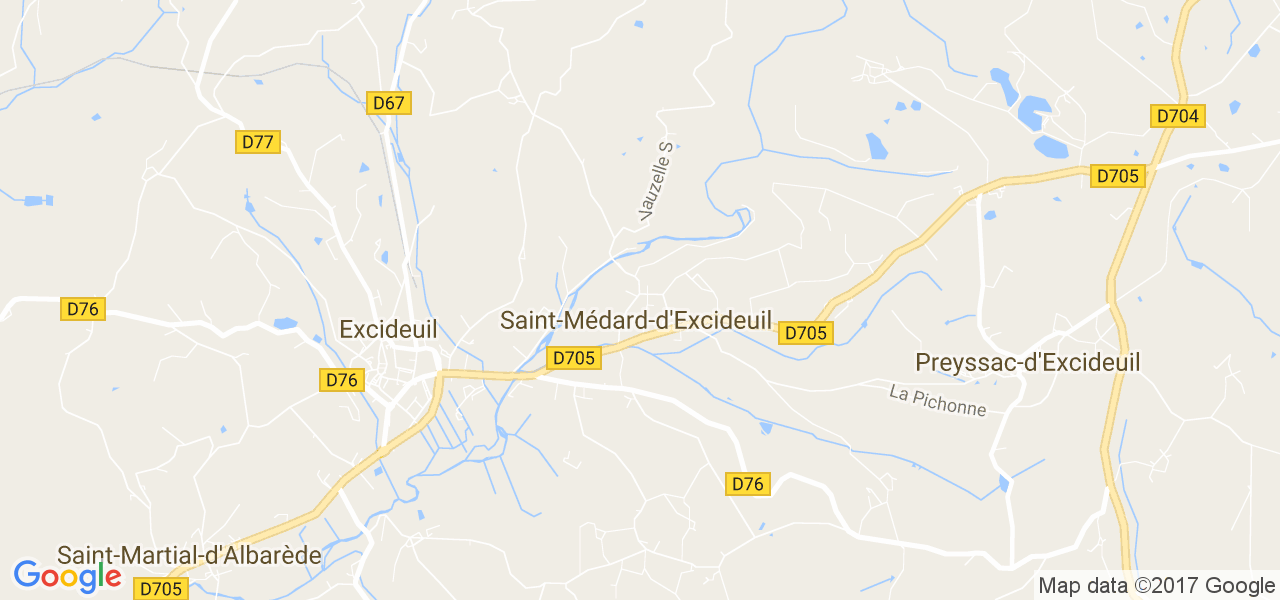 map de la ville de Saint-Médard-d'Excideuil