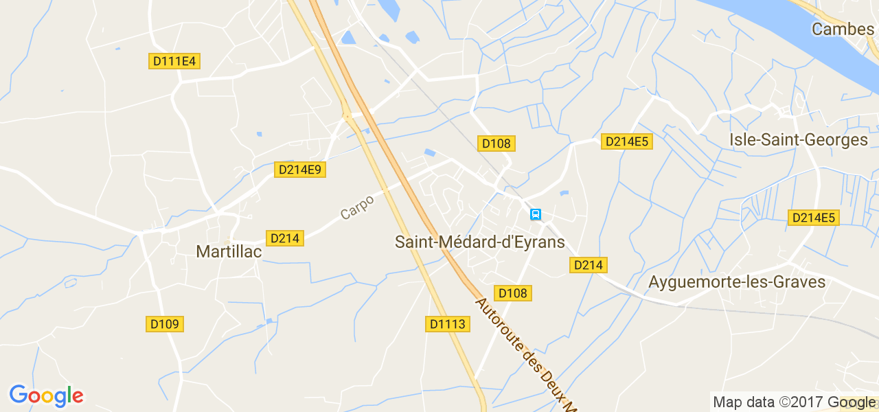 map de la ville de Saint-Médard-d'Eyrans