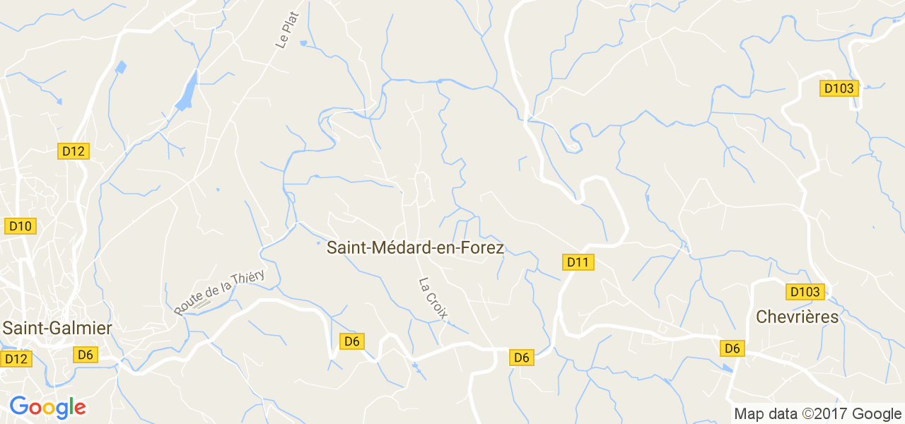 map de la ville de Saint-Médard-en-Forez